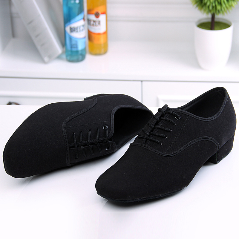 网红Men's Latin Ballroom Dance Shoes Professional Black  Lat - 图1