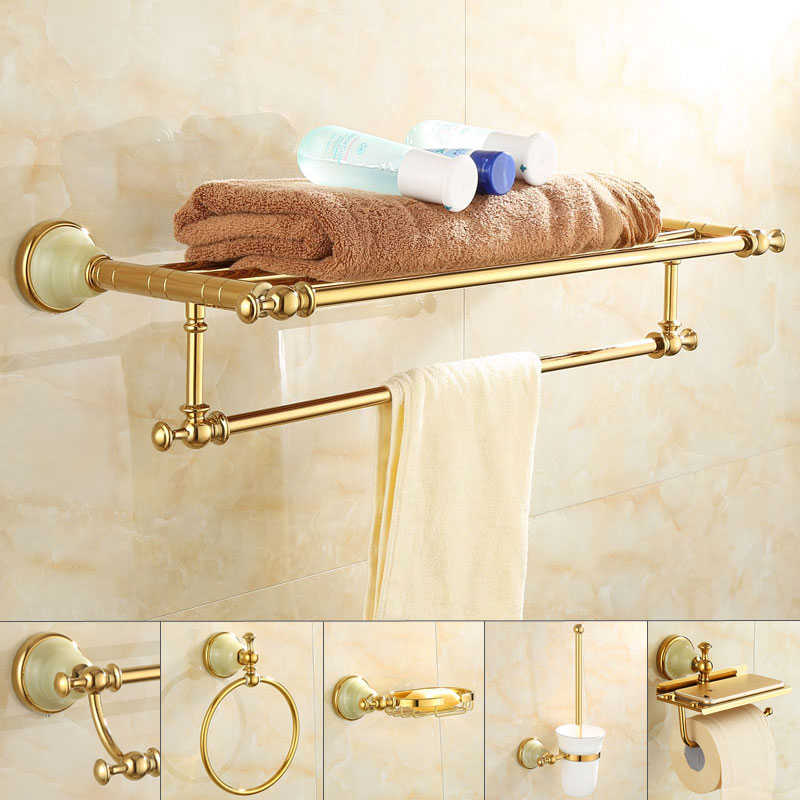 Bathroom Accessories Setx Gold BathroomeS elf Towhl Rack-图0