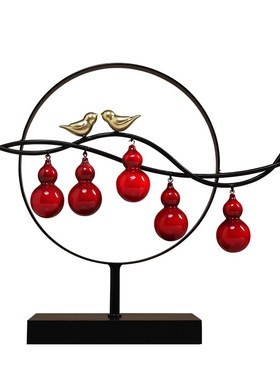 新中式五福临门摆件家居饰品创意B招财葫芦玄关展示柜乔迁搬家礼