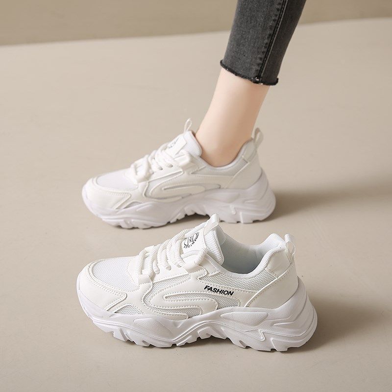 超轻软底运动跑步鞋女2024新款厚底小白鞋脚宽胖大码41-43老爹鞋,淘宝优惠券,粉丝福利购,淘宝优惠卷