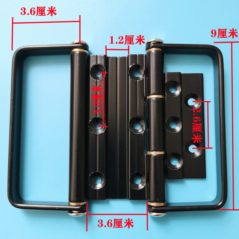 新款小折叠门拉手折叠门双拉手无轨道玻璃门合页拉手推拉门卫生间 - 图1