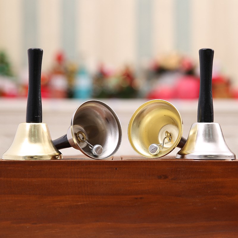 Christmas Hand Bell Gold Silver Color Santa Claus Jingle Bel - 图1