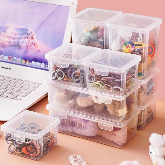 Children's hair accessories storage box rubber band baby headband x hair clip headband hair band box jewelry transparent jewelry
