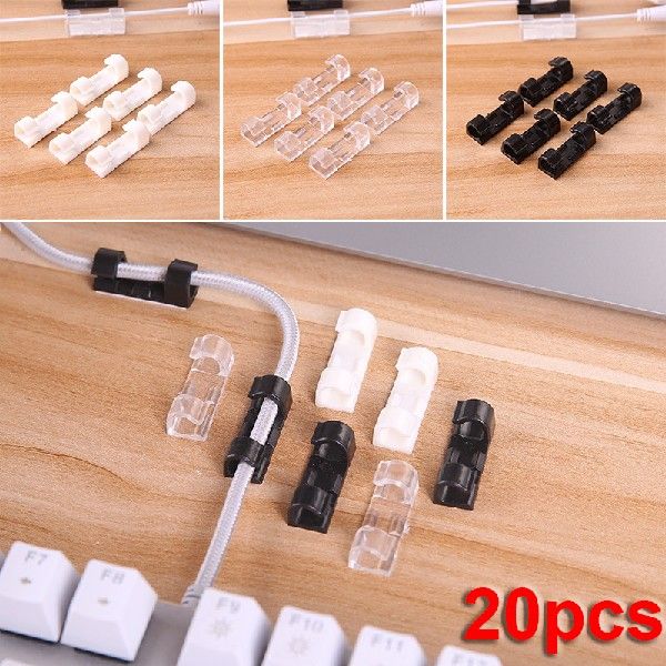 20Pcs Self Stick Wire Organizer LinMe Clbl eCord Caip - 图0