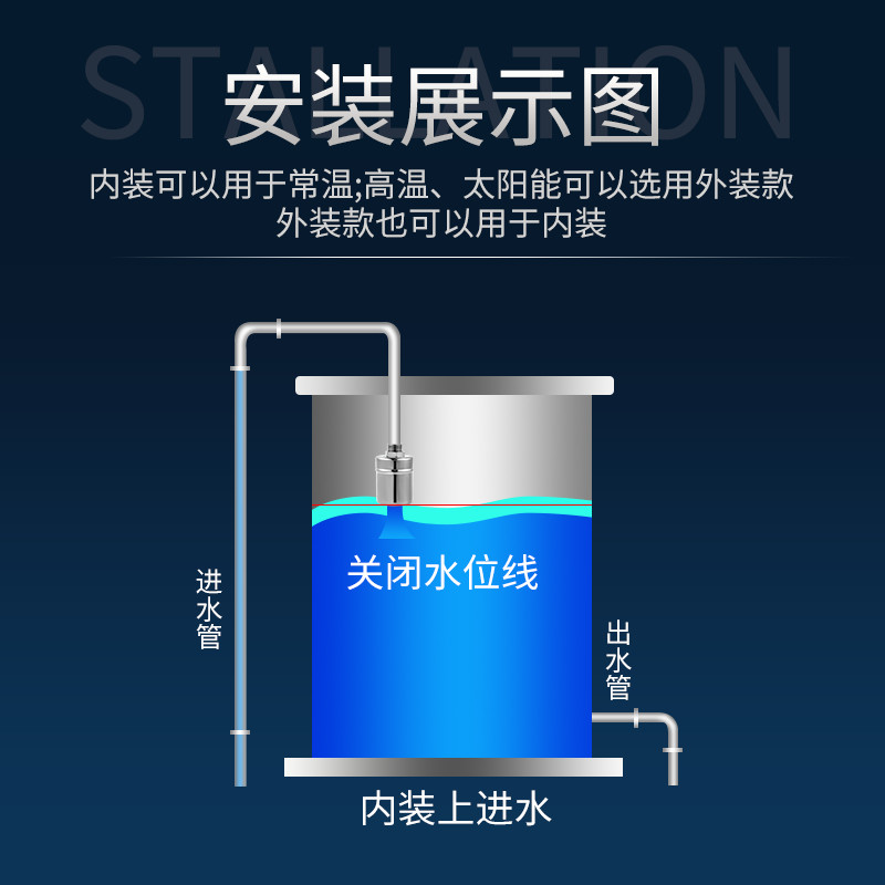 304不锈钢水塔补水位满全自动停4分浮球阀阀门控制器开关止水阀 - 图2