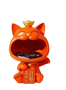 招财猫入户门口玄关钥匙收纳摆件家居客厅乔O迁新居搬新家装饰品