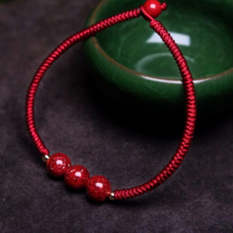 本命年红绳手链女朱砂原石晶体虎年属虎编织手绳男士手串情侣礼物,淘宝优惠券,粉丝福利购,淘宝优惠卷