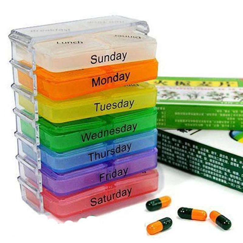 7 Days container tablet Weekly diet pills box Medicine Stor - 图0