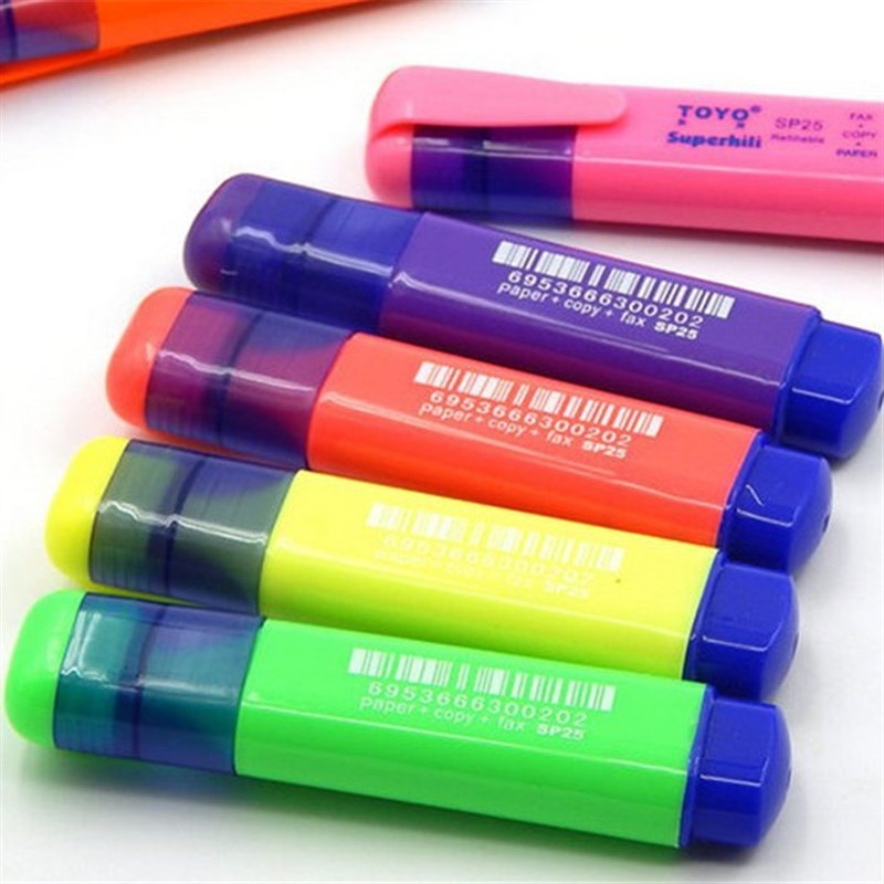 速发7色萤光笔重点标记笔醒目学生彩色粗头记号笔水彩对账涂鸦粗 - 图1