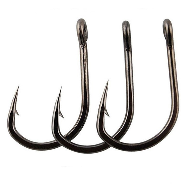 100pcs Fishing Hooks Set Carbon Steel Single Circle Fishhook-图2