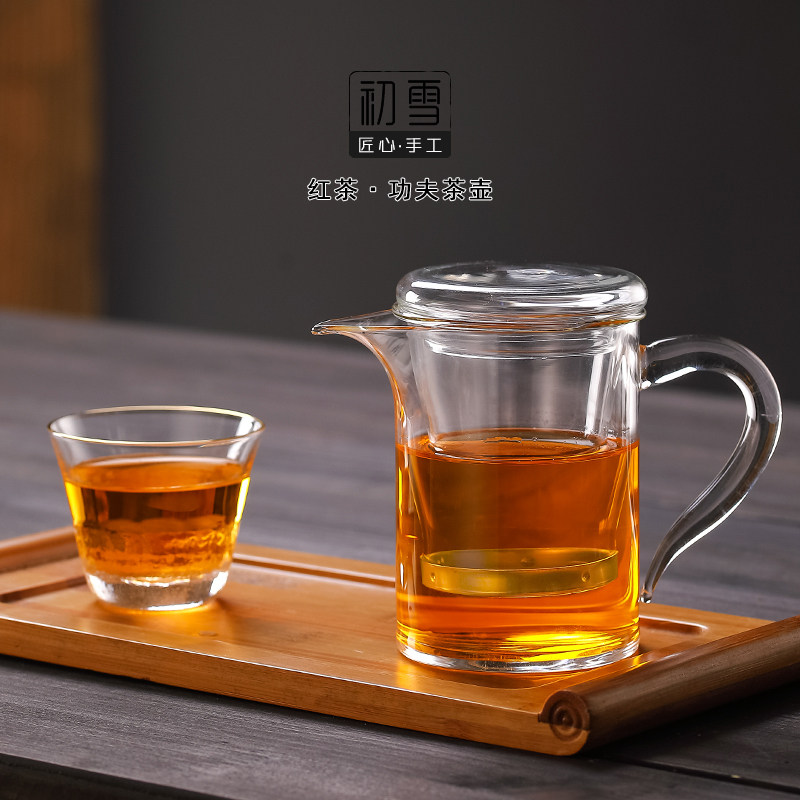 Japanese Kung Fu teapot glass tea maker small one person lazy simple tea cup filter black tea tea set
