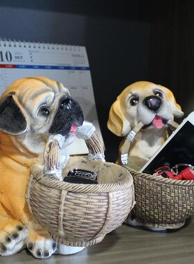 狗狗巴哥收纳创意摆件家居装饰品客厅入户玄关鞋柜放钥匙乔迁现货