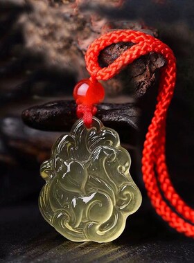 天然黄水晶九尾狐狸项链男女款轻M奢简约魅狐吊坠饰品
