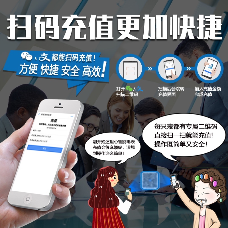 速发智能电表公寓电能表GPRS无线抄表家用出租物业wifi远程单相预