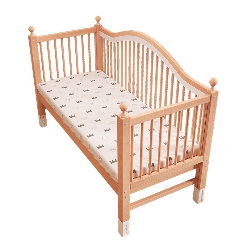 榉木儿童拼接床高低可调带护栏加宽床拼接床边宝宝婴儿床实木小床,淘宝优惠券,粉丝福利购,淘宝优惠卷
