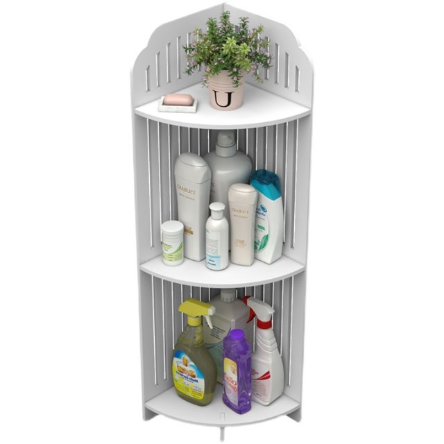 Bathroom triangular storage rack floor-to-ceiling rack bathroom toilet corner storage rack bathroom washbasin corner without hole punch