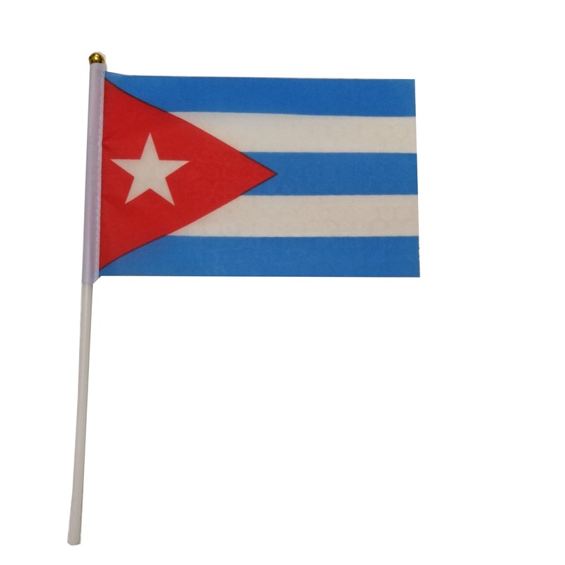 速发8 CUBAN flag 14 * 21cm polyester flag Cuba hand waving f - 图1