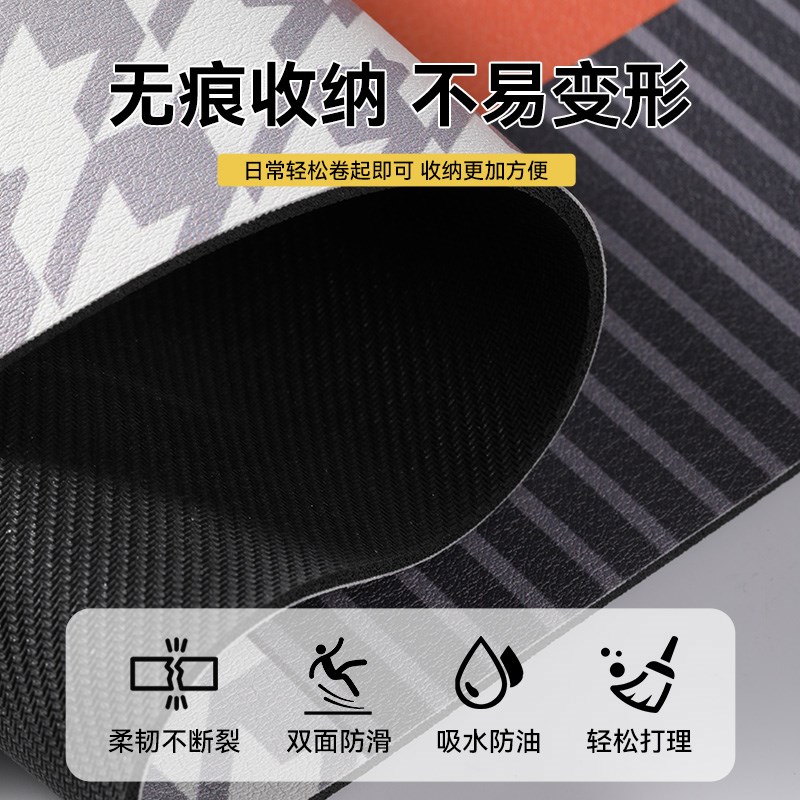 L形厨房地垫2024新款专用防滑防油地毯家用可擦免洗一抹净脚垫子 - 图1