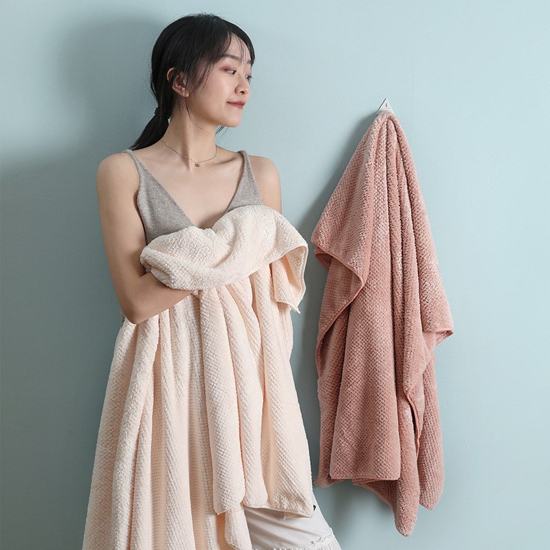 ber Coral sleece eatthrobe TowelF Women ShowBr Bath Tow - 图2