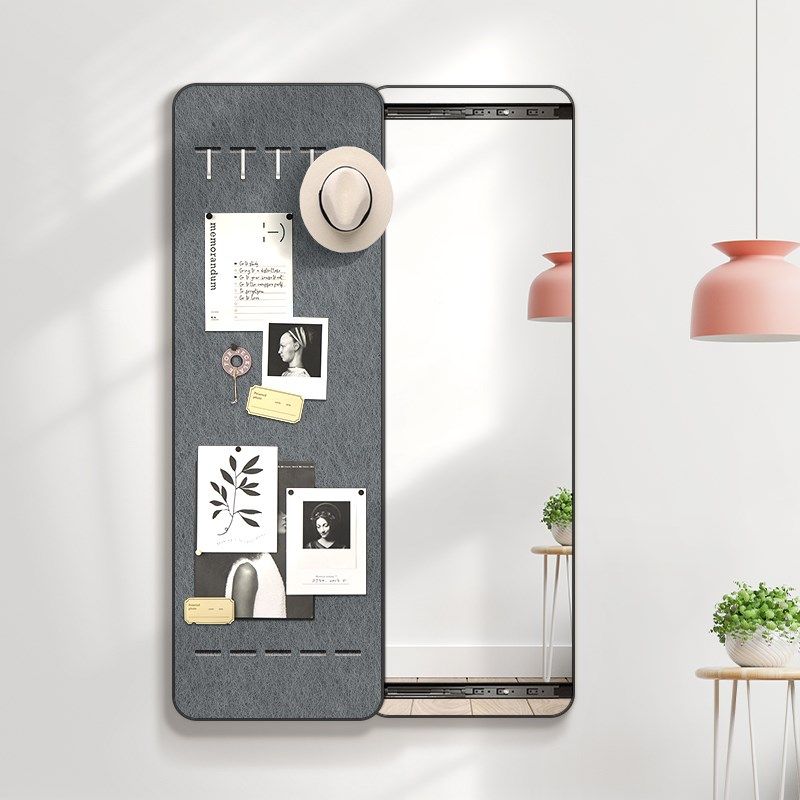 diy毛毡板隐藏式推拉全身镜软木板隐形穿衣镜暗藏挂墙镜子奶油风,淘宝优惠券,粉丝福利购,淘宝优惠卷