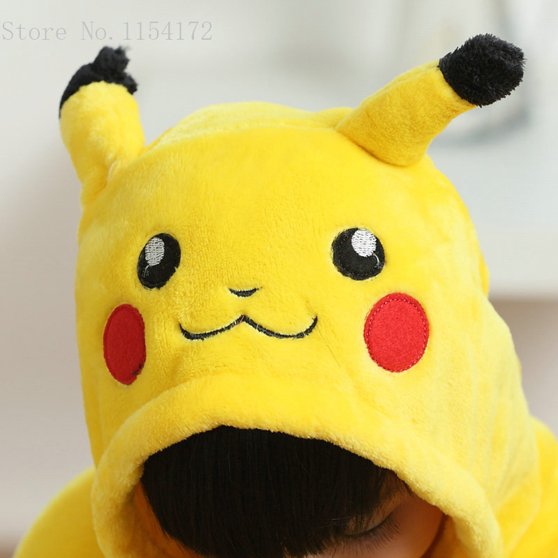 网红Kigurumi Pika Carton Animal Onesies Pajamas Boys Girls C - 图2