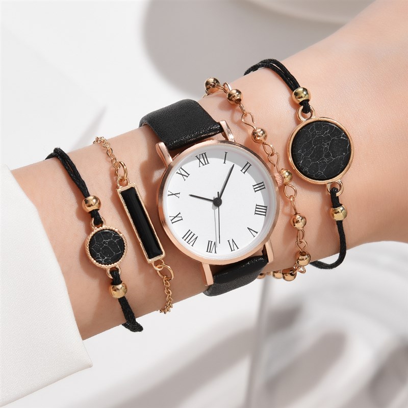 极速5/2 Watch Set For Women Luxury Leather Analog Ladies Qua-图3