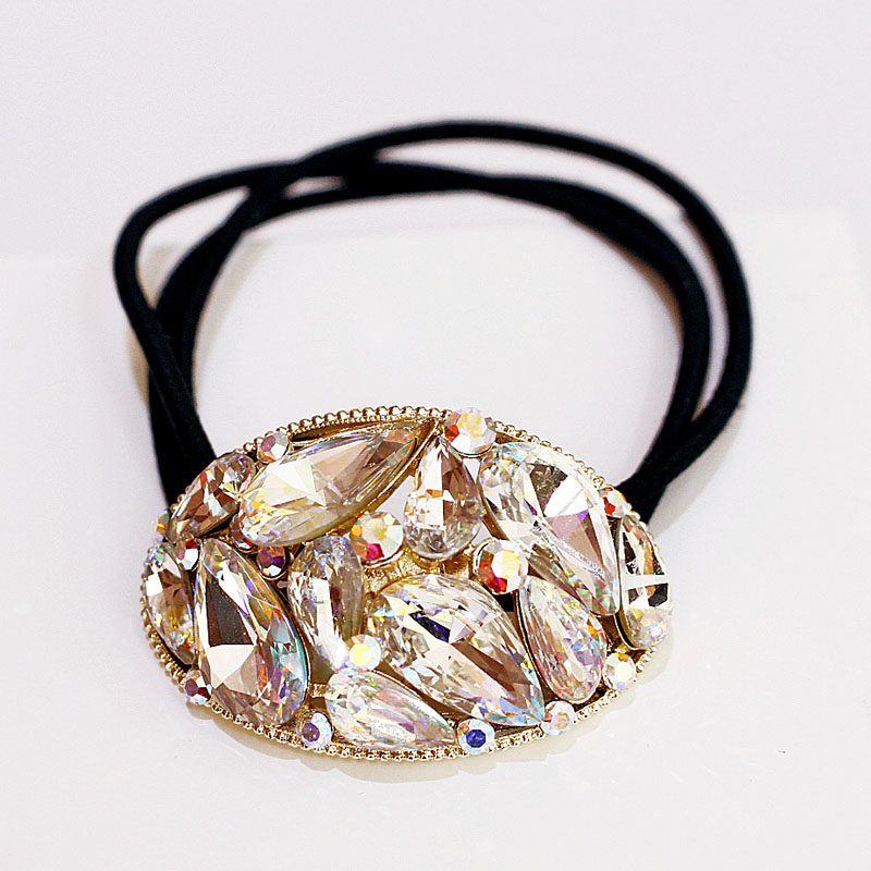 韩版闪亮清新发绳水晶水钻圆形发圈简约马尾头绳发饰皮套皮筋,淘宝优惠券,粉丝福利购,淘宝优惠卷