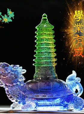 古法琉璃龟塔龟葫芦摆件龙龟文昌塔九层龙头龟葫芦家X居风水工艺