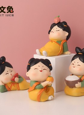 创意古风国潮唐仕女送礼好物可爱摆件桌面办公室桌面装饰摆设