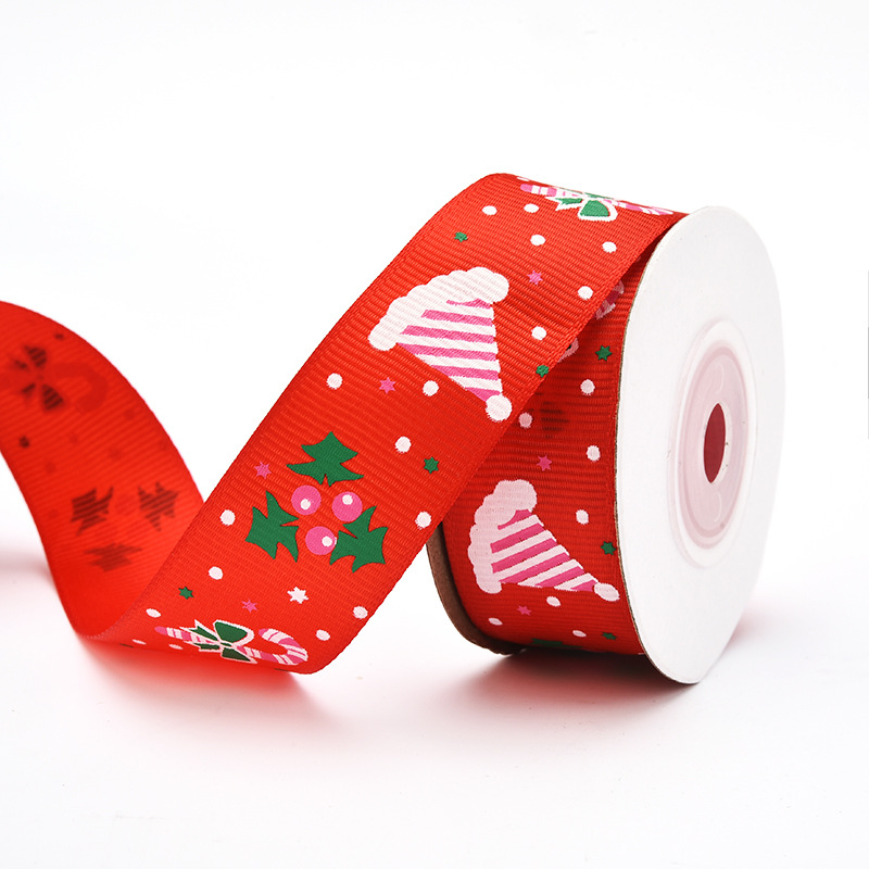 推荐Christmas Ribbon printing thread ribbon 2.5cm in stock丝 - 图3