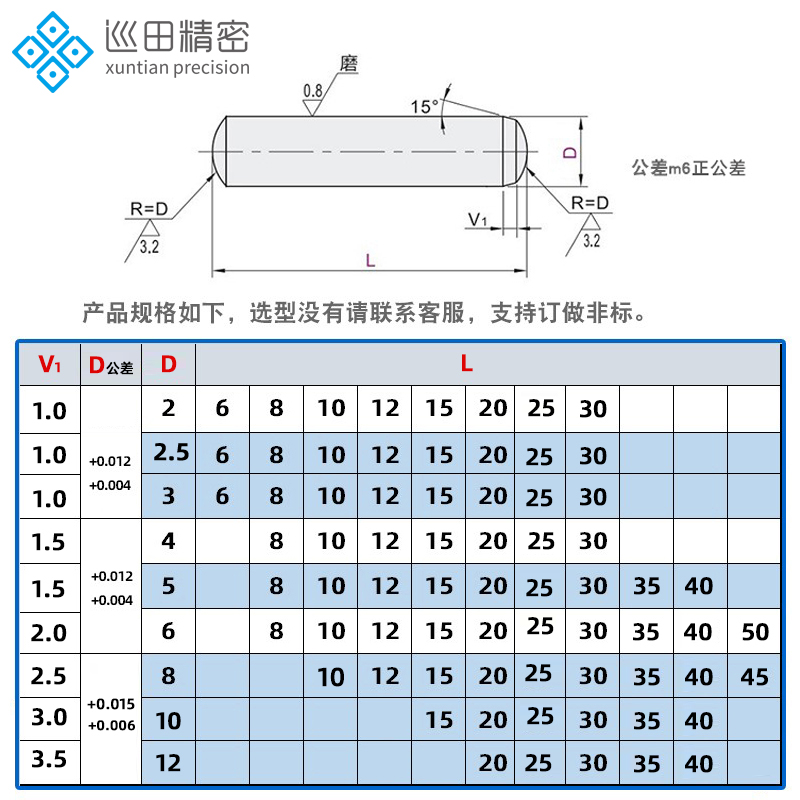 精密m6正公差轴承钢圆柱销锥形销轴BLF01定位销带指向销钉M2-M12