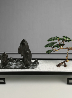 新中式创意迎客松客厅玄关茶几电视酒柜摆件酒店别墅大厅摆设乔迁