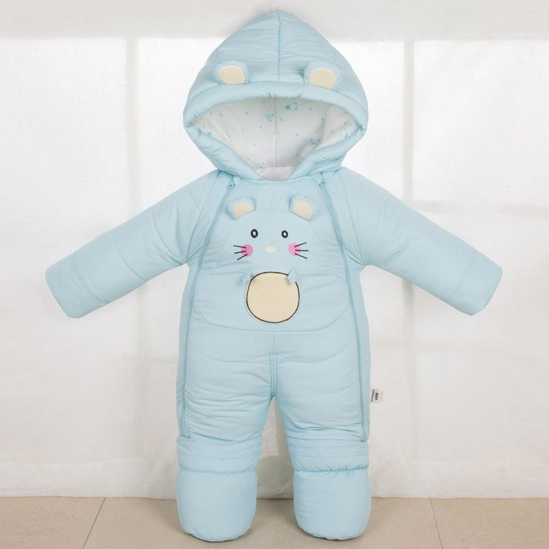 冬季婴儿羽绒棉加厚连体衣外出服哈衣防风包脚爬服新生儿睡袋抱被,淘宝优惠券,粉丝福利购,淘宝优惠卷