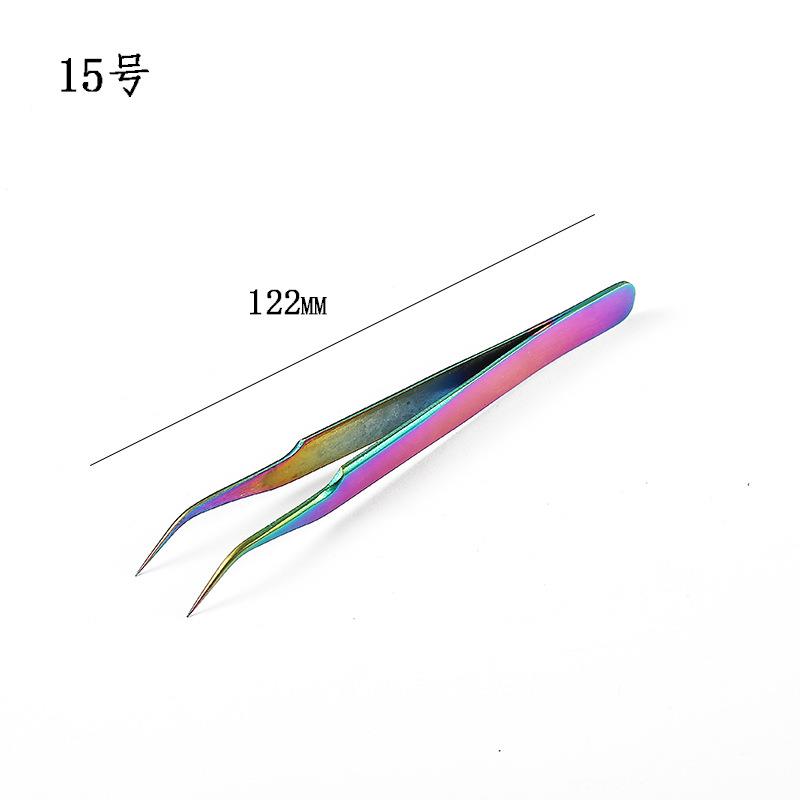 新品Electroplating colorful tweezers stainless steel tweezNF - 图0