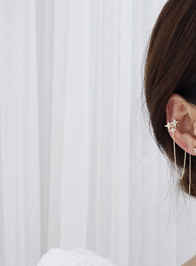 现货Charm Bling Asymmqetry Star Women Earring Temperament Ta