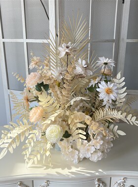 现货婚庆三角花排结婚拱门花订婚礼宴背景迎宾区布置排花绢花花艺