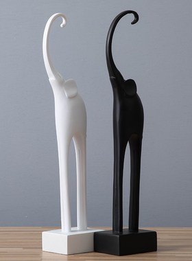 创意现代北欧风简约家居样板房装饰品客厅酒柜电视柜大象摆件礼品