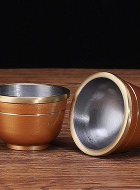 铜小茶杯净水杯八供杯圣水供佛杯财神酒杯仙家祖先用品佛堂供具