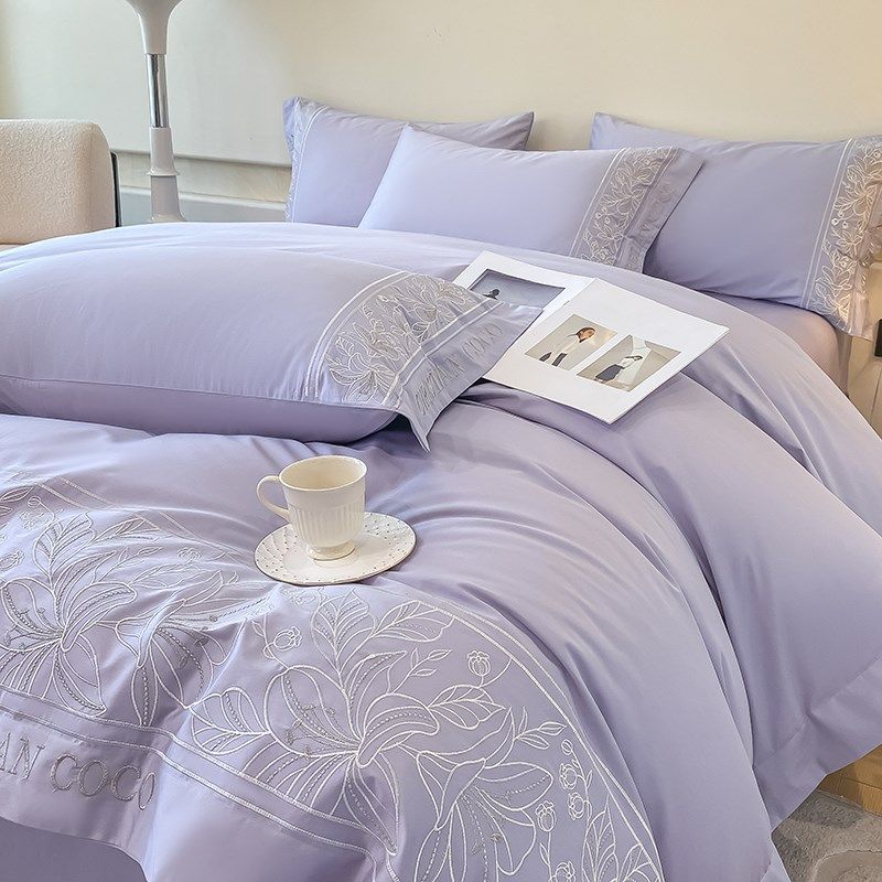 轻奢高级感A类水洗棉四件套2024新款被套床单笠四季通用床上用品,淘宝优惠券,粉丝福利购,淘宝优惠卷