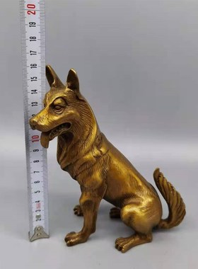 纯铜十二生肖狗大狼狗铜旺财狗客厅玄关家居装饰办公室工艺品摆件