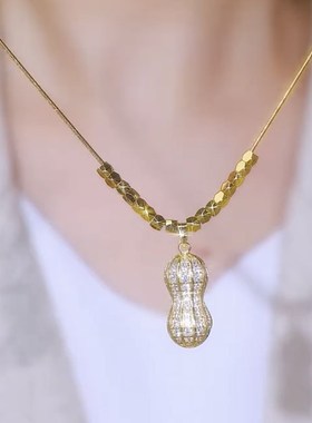 精致高级感好事花生珍珠项链2024新款时尚个性气质百搭颈链锁骨链