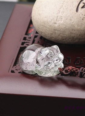天然幽灵异像水晶发财猪吊坠项链生肖水晶立体猪挂件挂坠男女吊坠