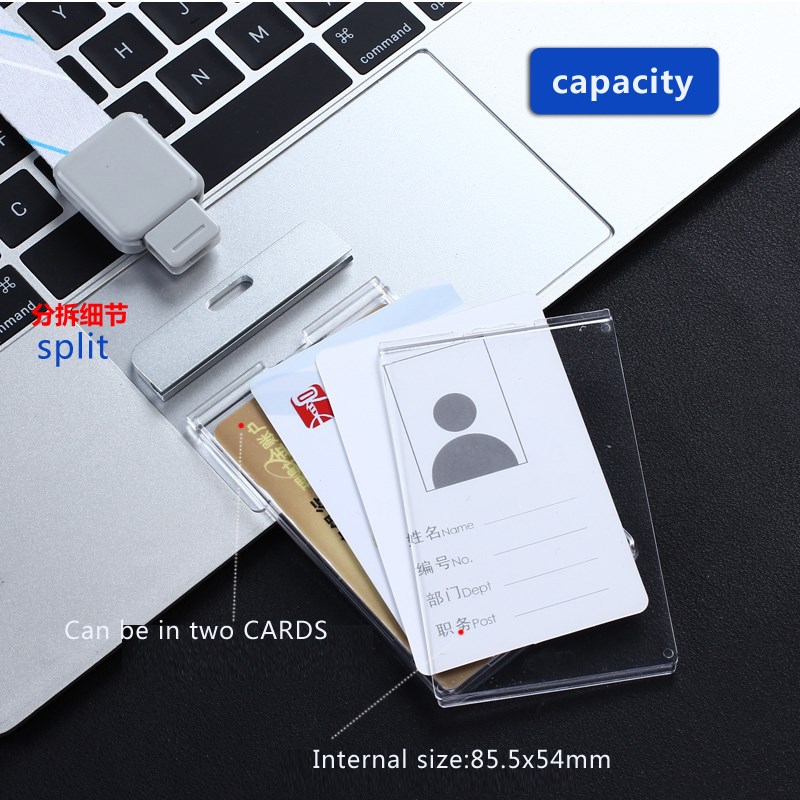 -Acrylic Clear Access Card ID IC Card Badge Holder Work Card - 图1