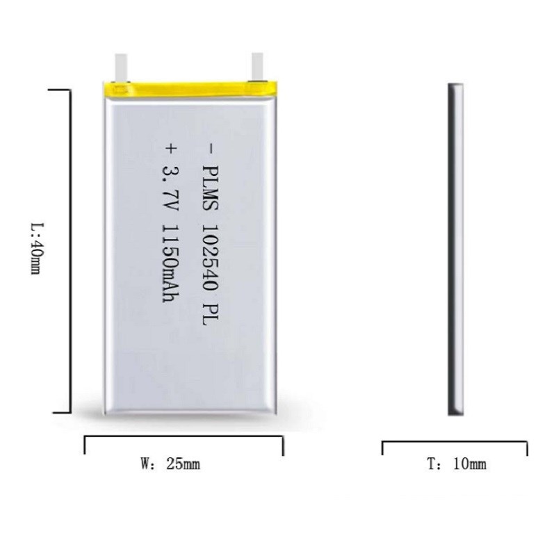 推荐102540 1150mAh 3.7V Rechargeable Lithium Li-Polymer Batt - 图0