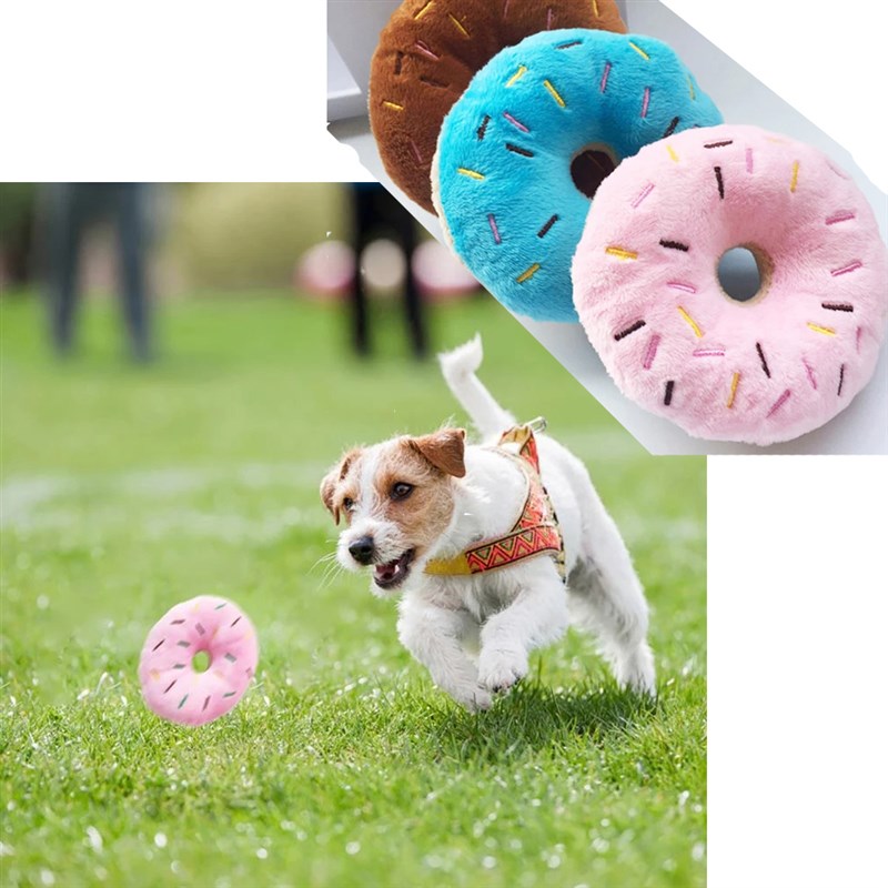 极速Pet Toys Soft Dog Donuts Plush Pet for Dogs Chew Cute Pu - 图2