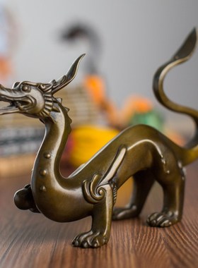 铜制十二生肖龙客厅房间办公室装饰摆件龙桌面摆设创意礼品父亲节