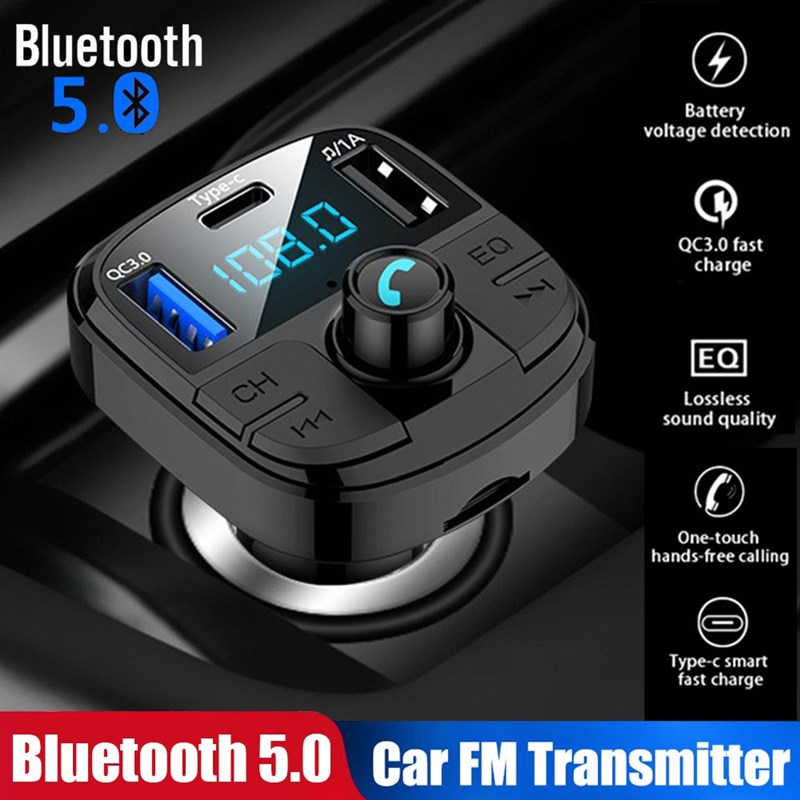 BT29 Bluetooth 5.0 Universal Car FM Transmitter Handsfree C - 图0