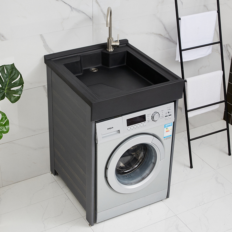 简约现代太d空铝洗衣机柜阳台衣衣机一体成品柜小搓型洗洗柜带户