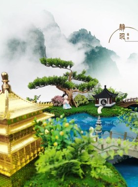 酒店桌面摆景装饰 旋转圆台摆花 大圆桌景观摆台钟W楼禅园宴会桌