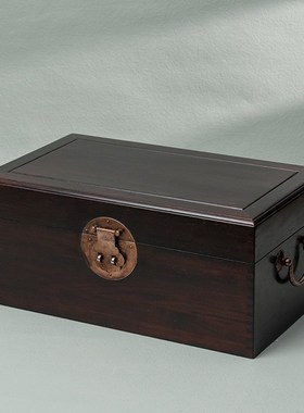 二十世纪 红木文房n箱文房用品书房桌面摆件老红木实木书箱摆件